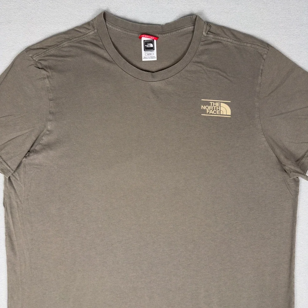 The North Face Mens Mountain Box Graphic Tee Olive Brown Back Hit XL